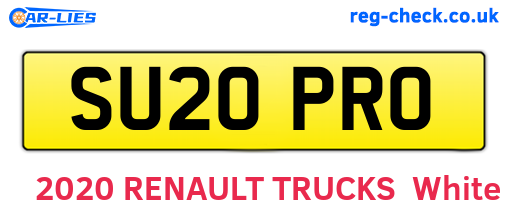 SU20PRO are the vehicle registration plates.