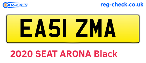 EA51ZMA are the vehicle registration plates.