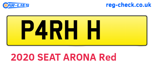 P4RHH are the vehicle registration plates.