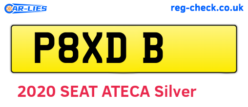 P8XDB are the vehicle registration plates.