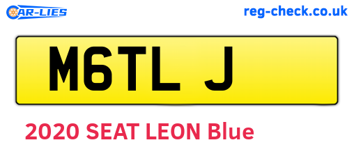 M6TLJ are the vehicle registration plates.