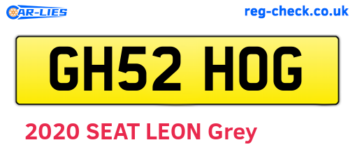 GH52HOG are the vehicle registration plates.