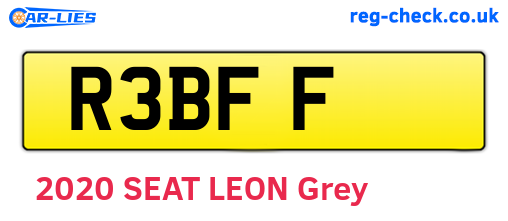 R3BFF are the vehicle registration plates.