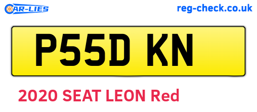 P55DKN are the vehicle registration plates.