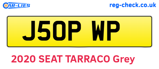 J50PWP are the vehicle registration plates.