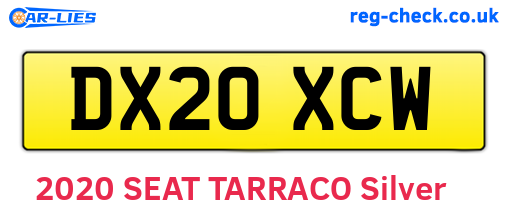 DX20XCW are the vehicle registration plates.