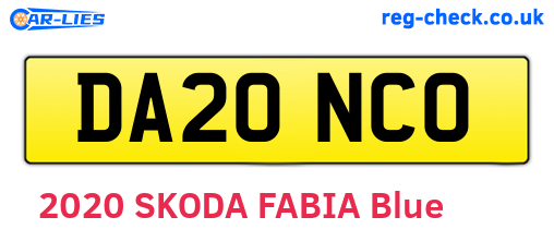 DA20NCO are the vehicle registration plates.