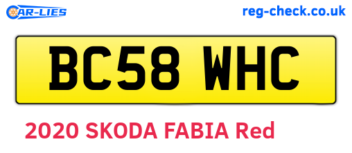 BC58WHC are the vehicle registration plates.