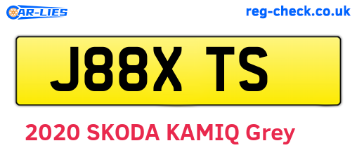 J88XTS are the vehicle registration plates.