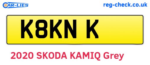 K8KNK are the vehicle registration plates.