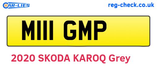 M111GMP are the vehicle registration plates.