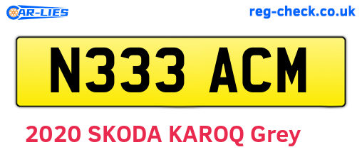 N333ACM are the vehicle registration plates.