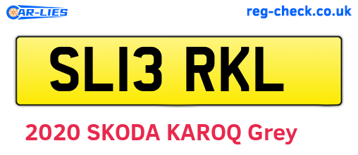SL13RKL are the vehicle registration plates.