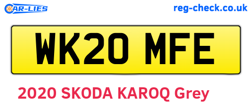WK20MFE are the vehicle registration plates.