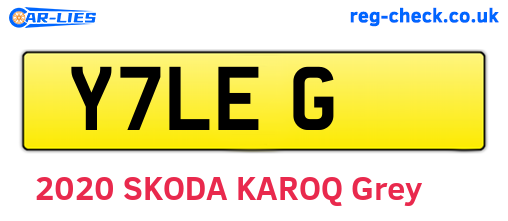 Y7LEG are the vehicle registration plates.