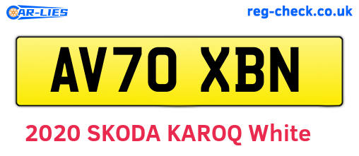 AV70XBN are the vehicle registration plates.