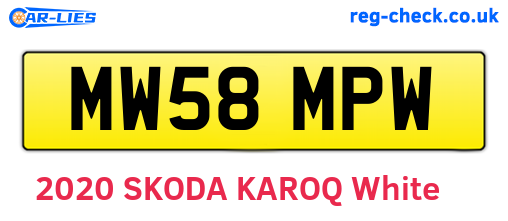 MW58MPW are the vehicle registration plates.