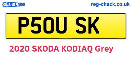 P50USK are the vehicle registration plates.