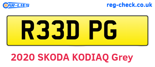 R33DPG are the vehicle registration plates.