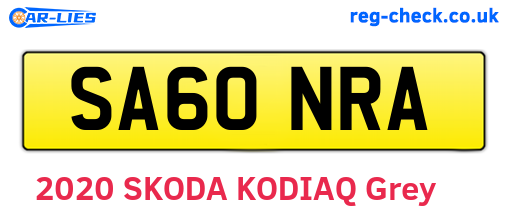 SA60NRA are the vehicle registration plates.