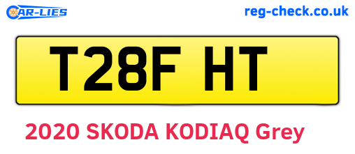 T28FHT are the vehicle registration plates.