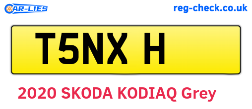 T5NXH are the vehicle registration plates.