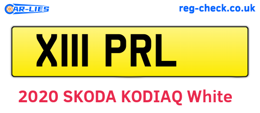 X111PRL are the vehicle registration plates.
