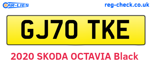 GJ70TKE are the vehicle registration plates.