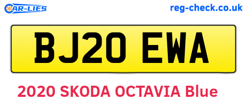 BJ20EWA are the vehicle registration plates.