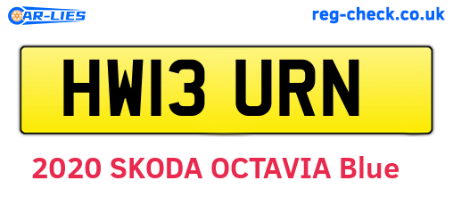 HW13URN are the vehicle registration plates.
