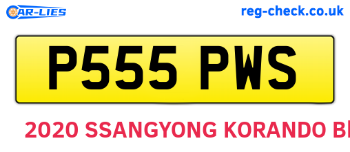 P555PWS are the vehicle registration plates.