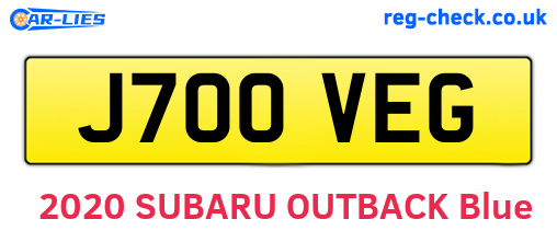 J700VEG are the vehicle registration plates.