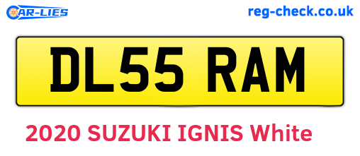 DL55RAM are the vehicle registration plates.