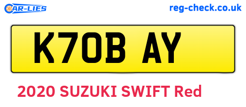K70BAY are the vehicle registration plates.