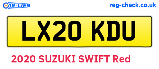 LX20KDU are the vehicle registration plates.