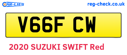 V66FCW are the vehicle registration plates.