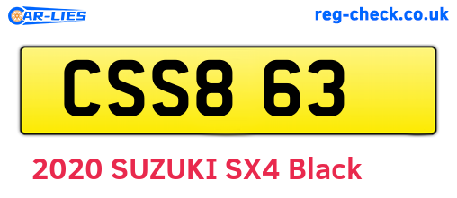 CSS863 are the vehicle registration plates.