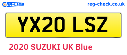 YX20LSZ are the vehicle registration plates.