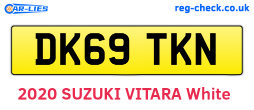 DK69TKN are the vehicle registration plates.