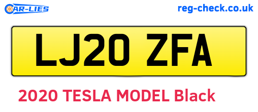 LJ20ZFA are the vehicle registration plates.