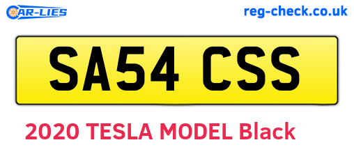 SA54CSS are the vehicle registration plates.