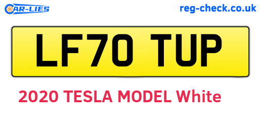 LF70TUP are the vehicle registration plates.