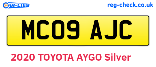 MC09AJC are the vehicle registration plates.