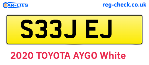 S33JEJ are the vehicle registration plates.