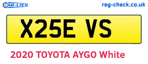 X25EVS are the vehicle registration plates.