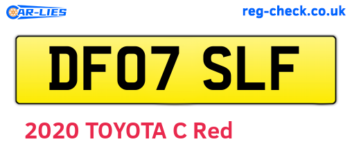 DF07SLF are the vehicle registration plates.