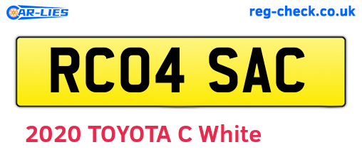 RC04SAC are the vehicle registration plates.
