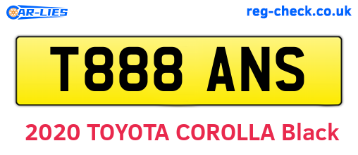 T888ANS are the vehicle registration plates.