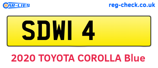 SDW14 are the vehicle registration plates.