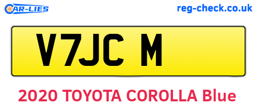 V7JCM are the vehicle registration plates.